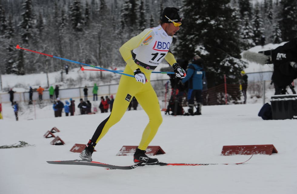 Chris Jespersen var nummer 17 på 15 kilometer jaktstart klassisk på Lillehammer i dag. Han gjekk ut som nummer ni. Arkivfoto