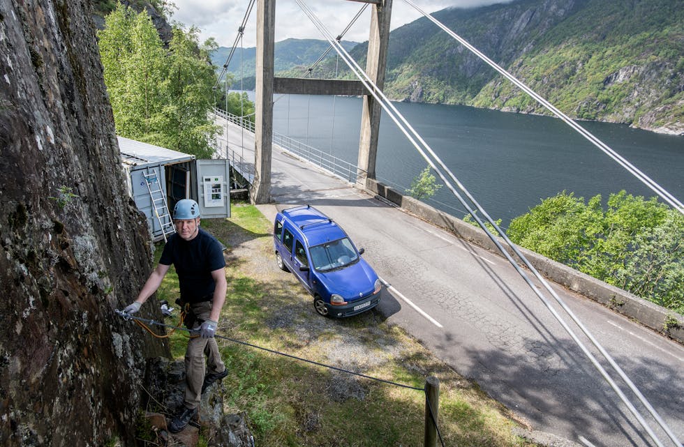 Petter Kvalsvik planlegg den niande sesongen med adrenalin-opplevingar ved Trolljuv bru i Åkrafjorden.
FOTO: TORSTEIN NYMOEN