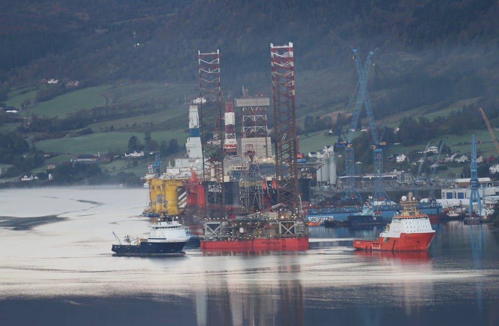 Lågare aktivitet ved Westcon Yards i Ølensvåg det siste året er noko av årsaka til at arbeidsløysa i Vindafjord har auka.
ARKIVFOTO: JON EDVARDSEN