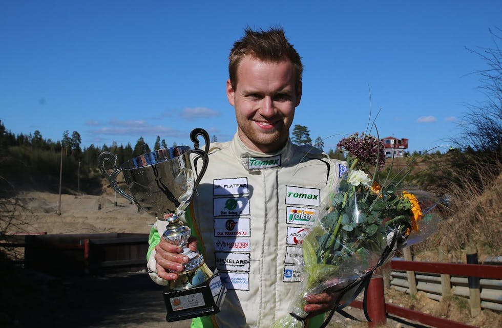 Det smakte godt med ein andreplass i første NM-runde rallycross for Daniel Holten.
Foto: Rune Johannesen