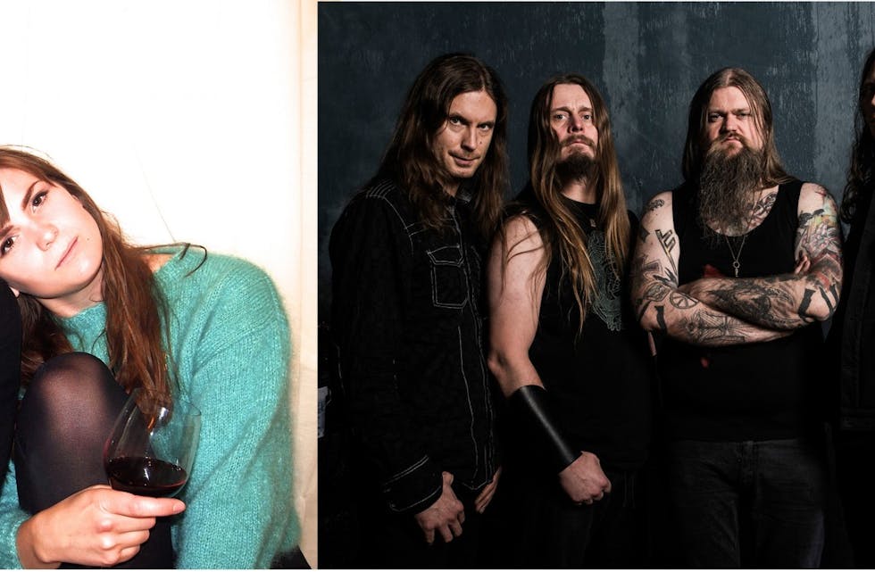 Misty Coast med Richard Myklebust og Linn Frøkedal (t.v) er nominert i klassen indie, og gruppa Enslaved med mellom anna Ivar Bjørnson (t.h) er nominert i klassen metal. 