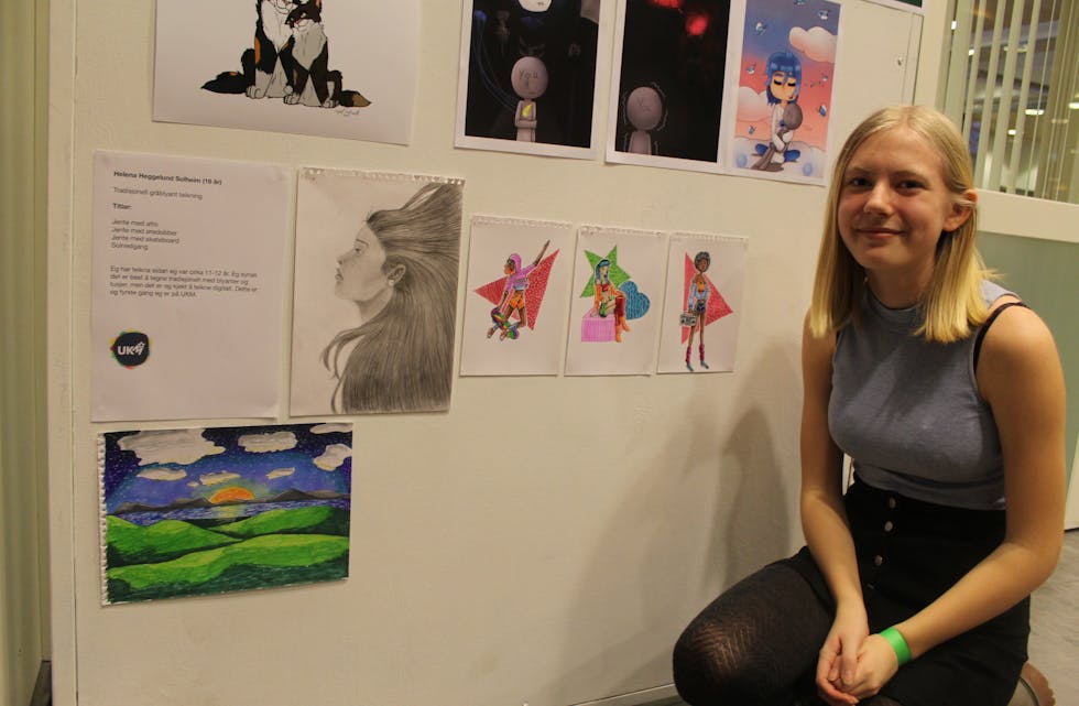  Helena Heggelund Solheim (16) er med på UKM for første gong. Ho sendte inn kunst.