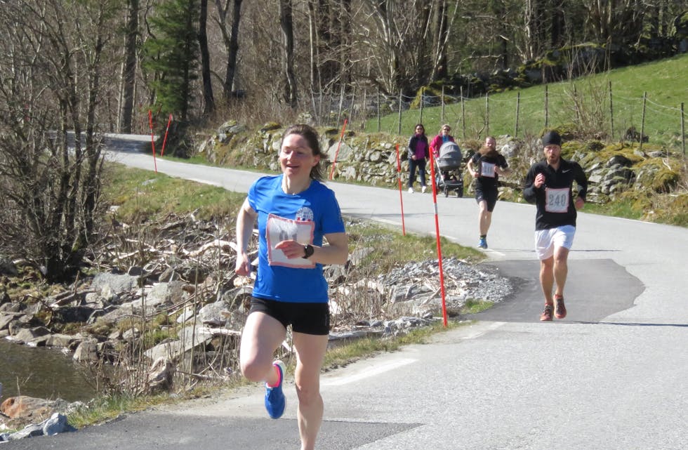 Maryn Novik kom først i mål og sprang raskast av alle som deltok i Trongjo ned. Foto: Privat