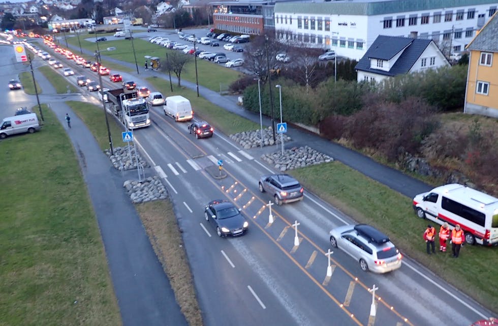 Frå markeringa av trafikkofferenes dag i Karmsundgata, Haugesund.
Foto: Tor Andre Johannessen