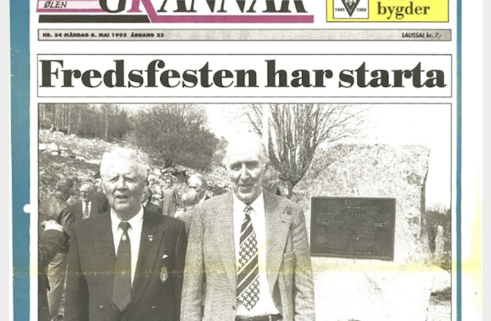 Framsida til Grannar i samband med 50-årsjubileet til frigjeringsdagen i 1995.