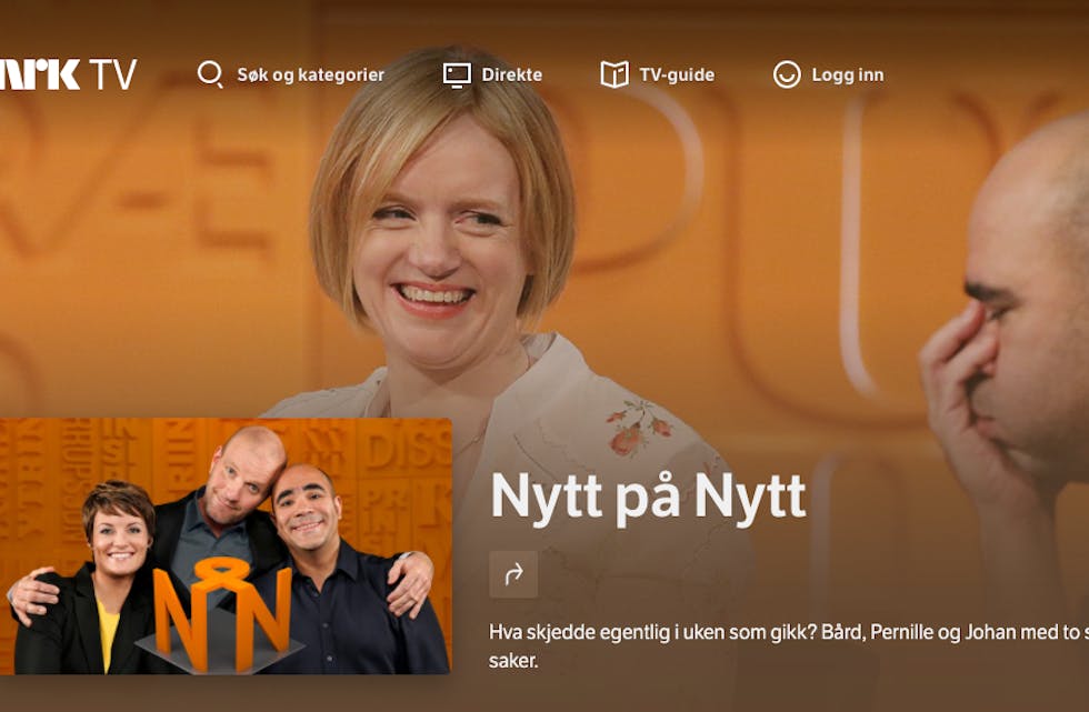 Erika Fatland hadde det moro under innspelinga av Nytt på Nytt som blir sendt i kveld, fredag.
Skjermdump: NRK