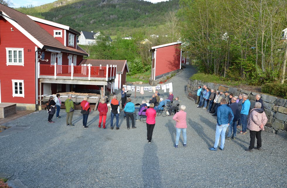 Stor oppslutning frå publikum som ville få med seg kva industri historien ved Opsalsfossen hadde å fortelje.
Foto:Anne-Britt Grindheim