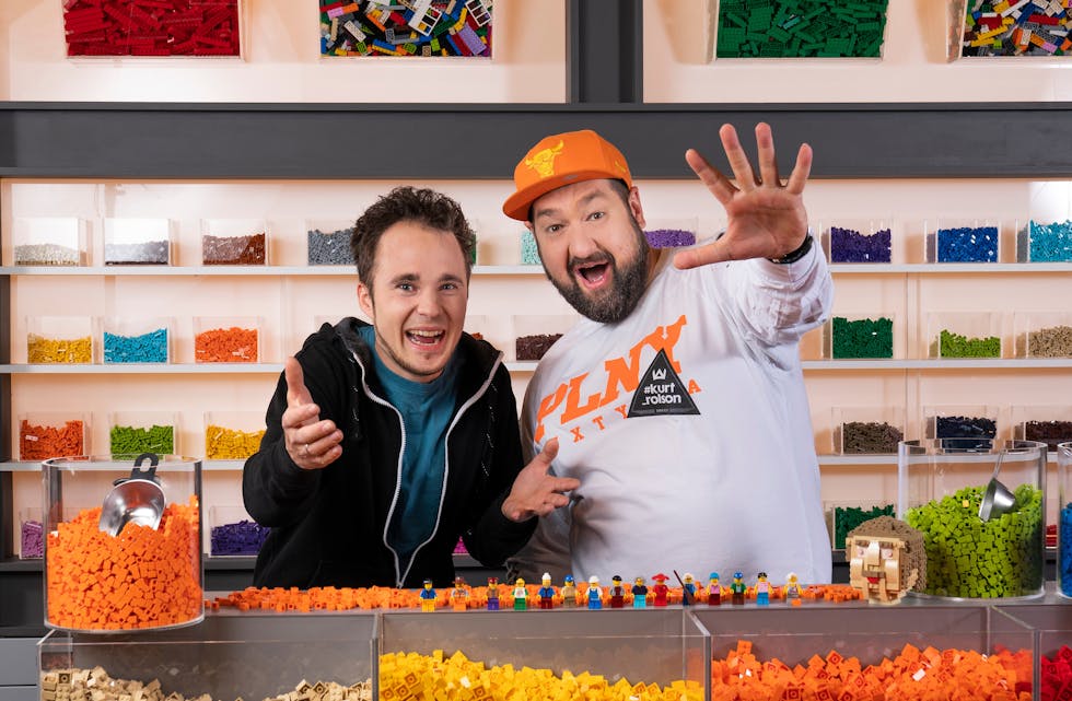 Are Odland (t.v.) frå Sauda og Grzegorz Gorczynski frå Etne er med i haustens storsatsing på  TV 2, Lego Masters som har premiere fredag 15. oktober.
FOTO: Espen Solli/TV 2