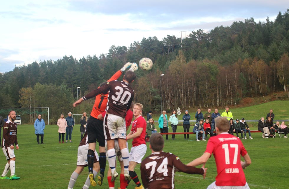 Bjoa med knipent tap mot Sauda. Her fra kampen mot Vindafjord i sist veke. Arkivfoto: MAGNE SKÅLNES
