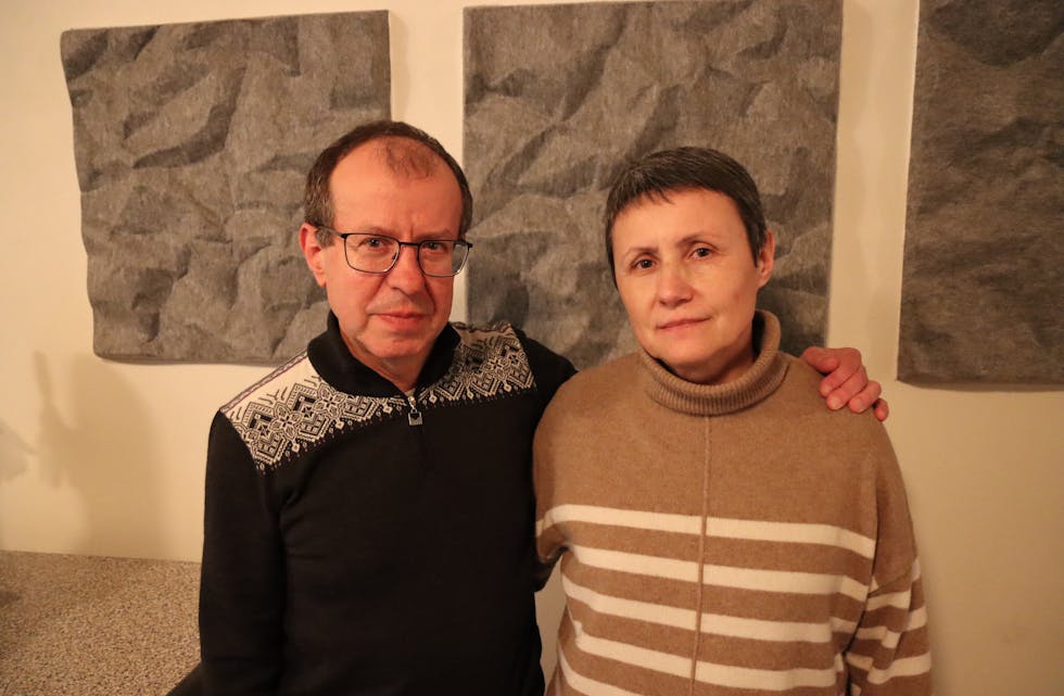 Ekteparet Sergiy og Larysa Kovalchuk har blitt flyktningar i Noreg. 