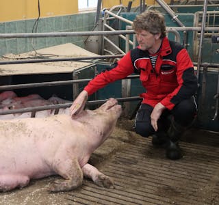 Tok grep. Magnar Fjeldheim i Skjold har redusert produksjonen for betre dyrevelferd.
Foto: Irene Mæland Haraldsen