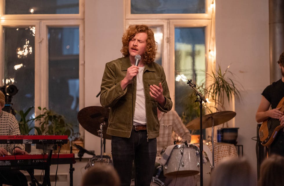 André Hustoft Nesheim på releasekonserten i Oslo. Foto: Marius Nakken Larsen