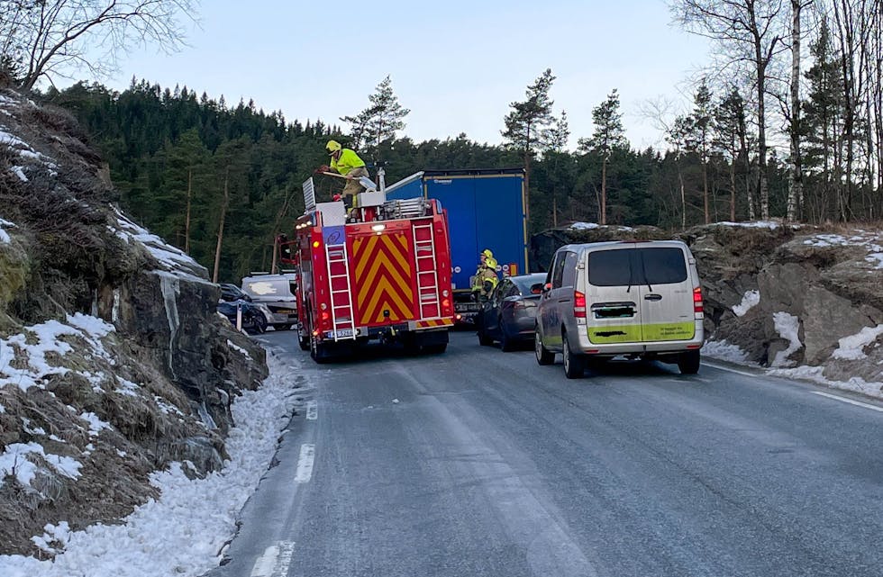 Ulykkesstaden sett mot vest. FOTO: POLITIET