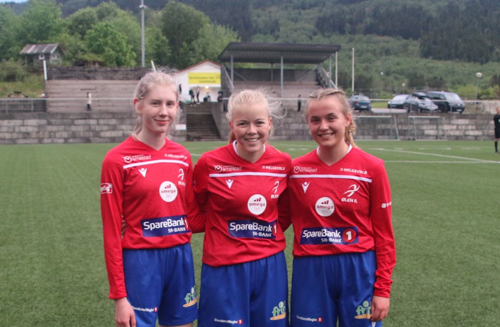 Dei lokale jentene (frå venstre) Tiril Ivesdal, Synne Dyngeland og Stina Marie Lunde. 
FOTO: MAGNE SKÅLNES