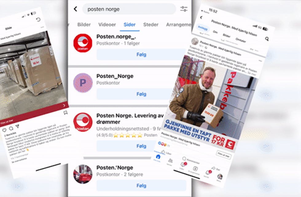 Posten stanser all annonsering på Facebook og Instagram etter flere titalls svindelforsøk.
Foto: Posten / NTB / NPK
