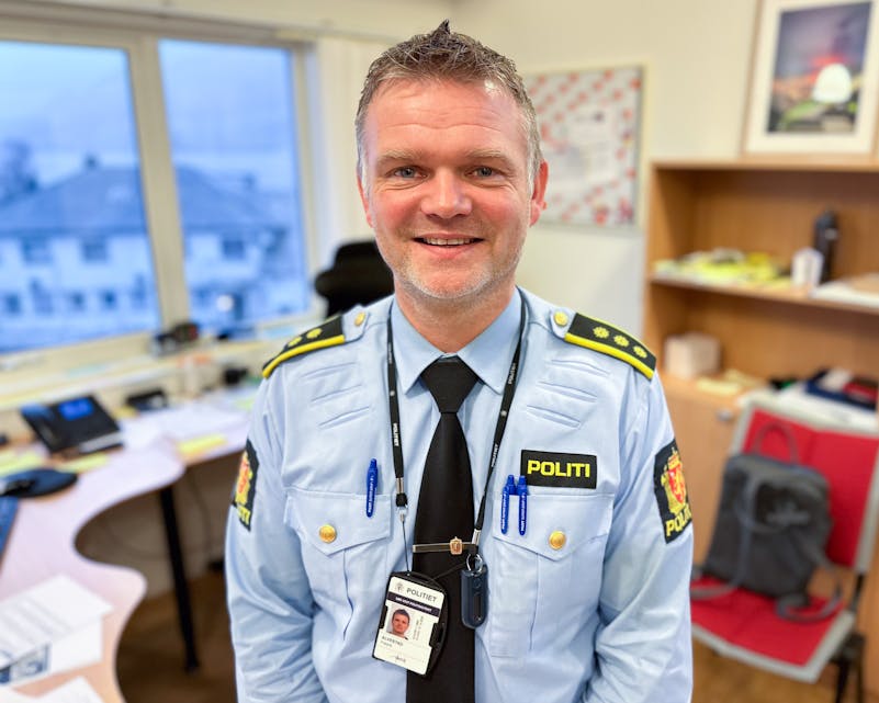 Politistasjonssjef Fredrik Alvestad ved Etne og Vindafjord politistasjon.
FOTO: TORSTEIN TYSVÆR NYMOEN