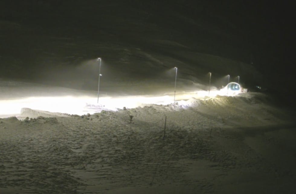 Slik såg det ut på Haukelifjell like før klokka 7 måndag.
FOTO: STATENS VEGVESEN/WEBCAM