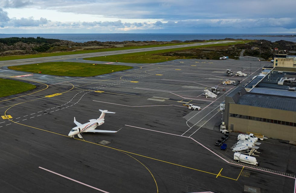 Her står business-jeten som Hatteland Gruppen kjøpte i 2017 på Haugesund lufthamn. No er flyet selt.
ARKIVFOTO: BROADSTONE