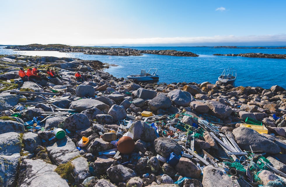 Mange bidreg i arbeidet mot marin forsøpling. Her ser vi rydding av ei strand i Trøndelag. Foto: Miljødirektoratet