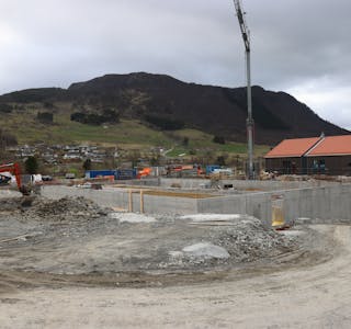 Den nye Vindafjordhallen begynner å ta form. Foto: Svein-Erik Larsen